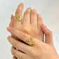 Bohemian Gold Shell Starfish Adjustable Rings for Women ummer Ocean Punk Jewelry