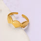 Bohemian Gold Shell Starfish Adjustable Rings for Women ummer Ocean Punk Jewelry