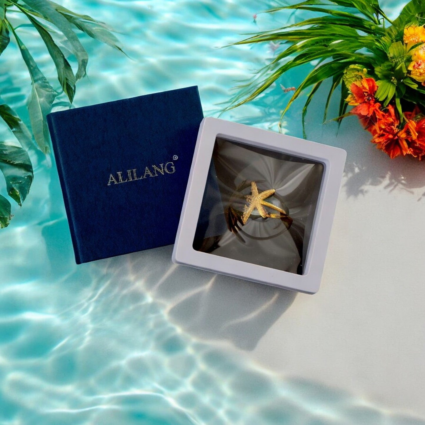 Bohemian Gold Shell Starfish Adjustable Rings for Women ummer Ocean Punk Jewelry