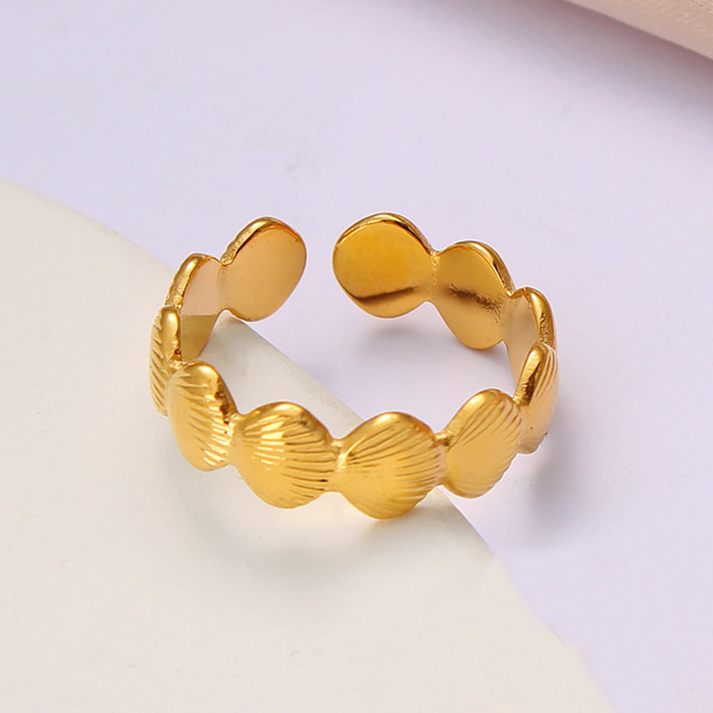 Bohemian Gold Shell Starfish Adjustable Rings for Women ummer Ocean Punk Jewelry