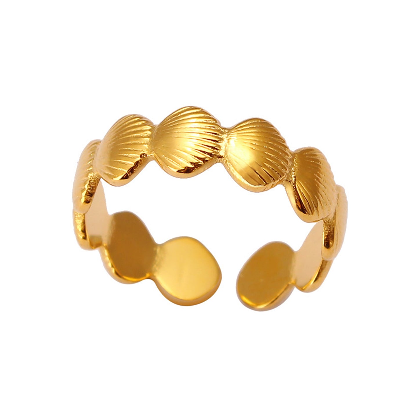 Bohemian Gold Shell Starfish Adjustable Rings for Women ummer Ocean Punk Jewelry