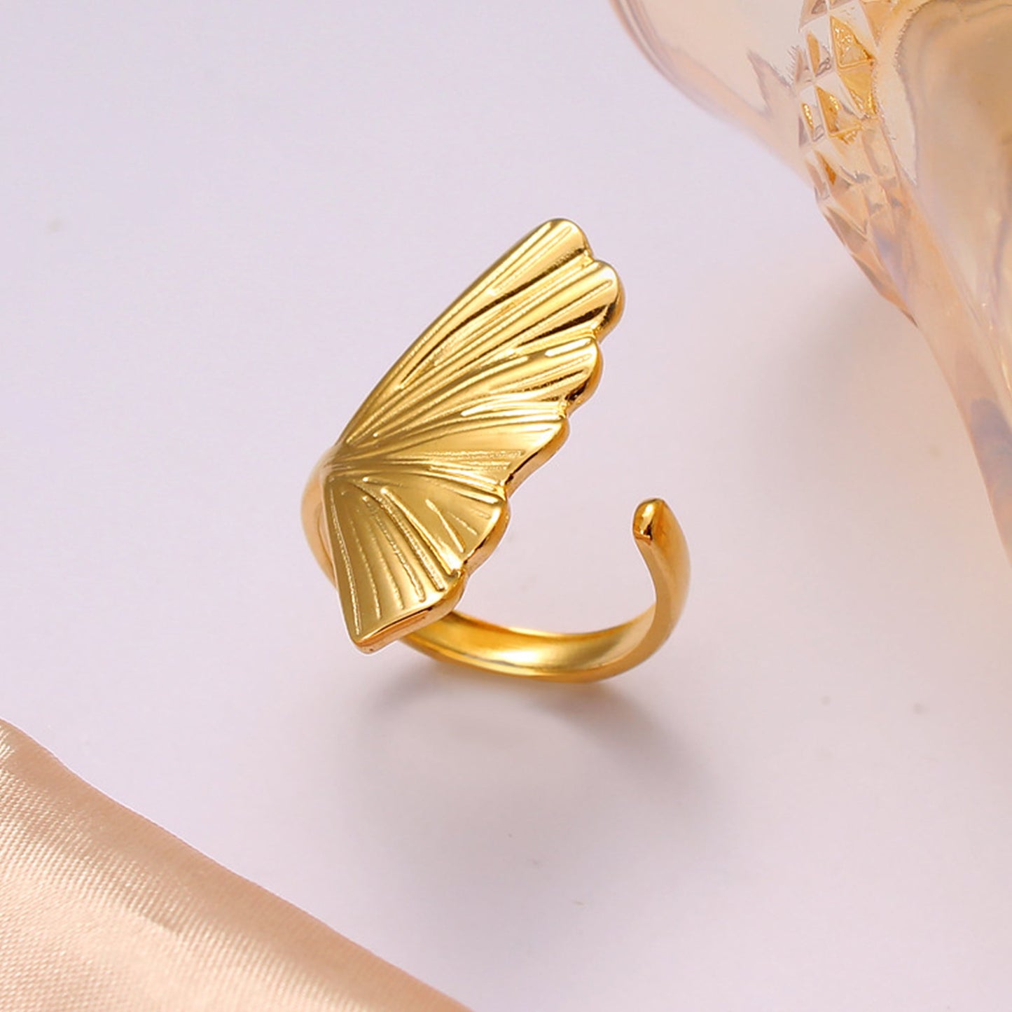 Bohemian Gold Shell Starfish Adjustable Rings for Women ummer Ocean Punk Jewelry