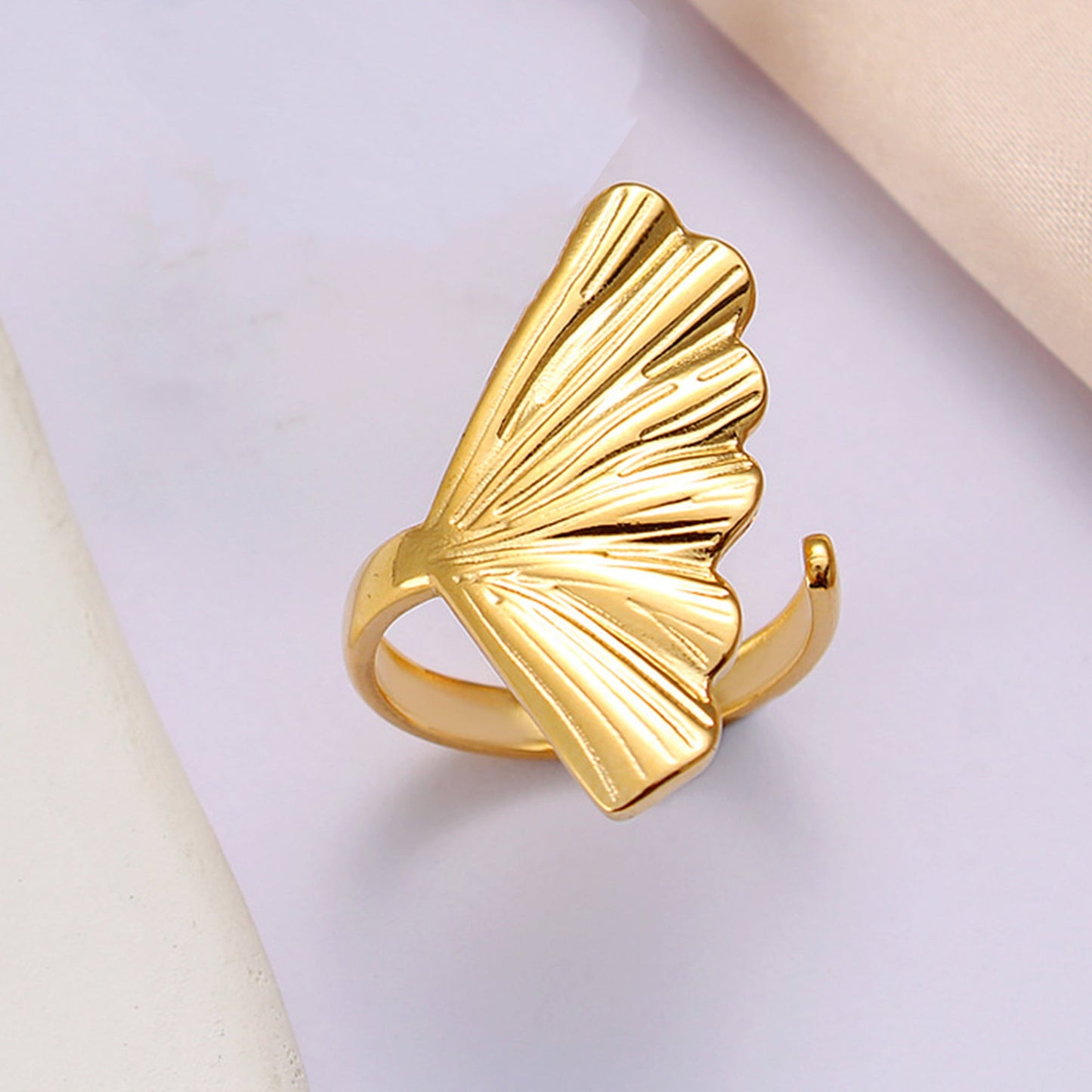 Bohemian Gold Shell Starfish Adjustable Rings for Women ummer Ocean Punk Jewelry