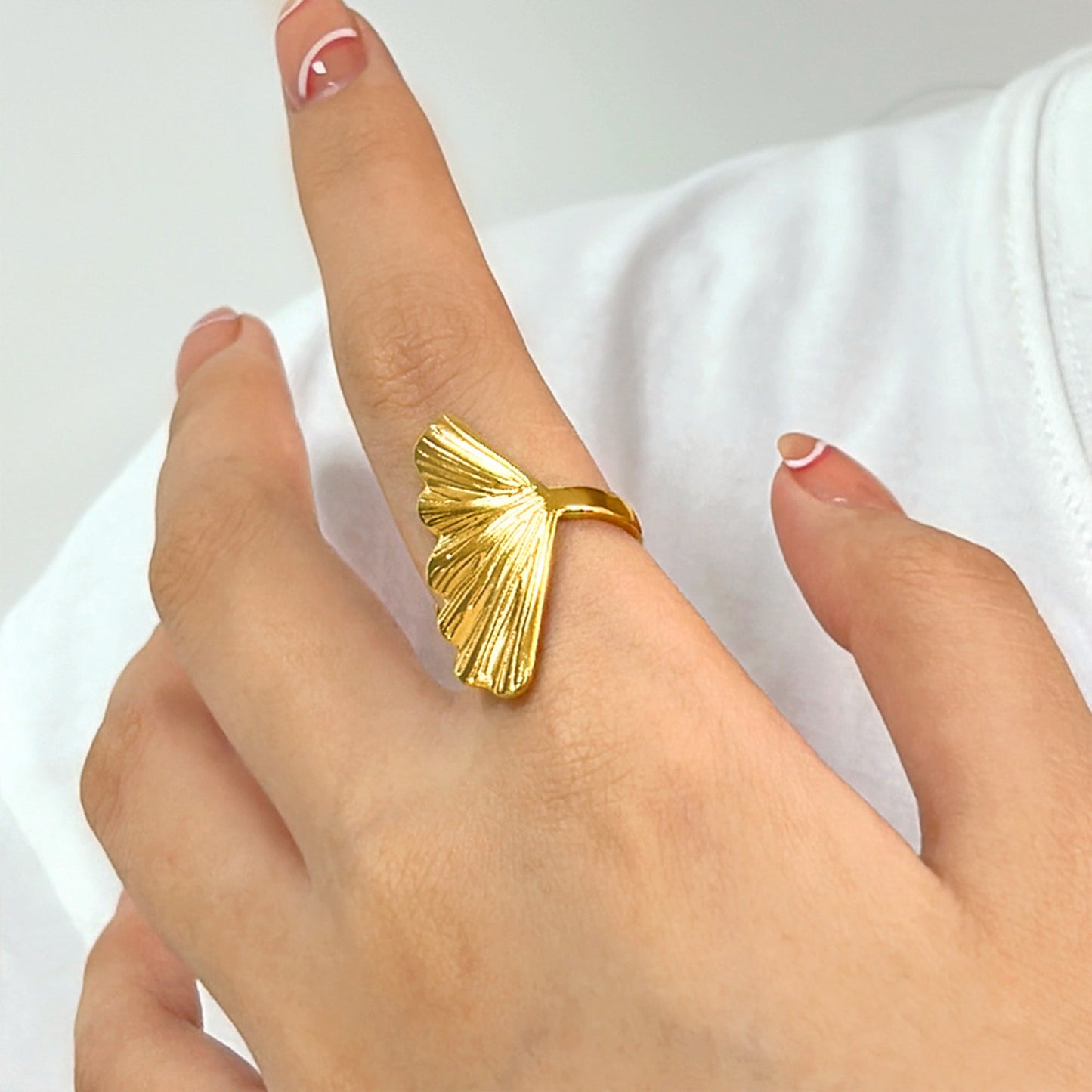 Bohemian Gold Shell Starfish Adjustable Rings for Women ummer Ocean Punk Jewelry