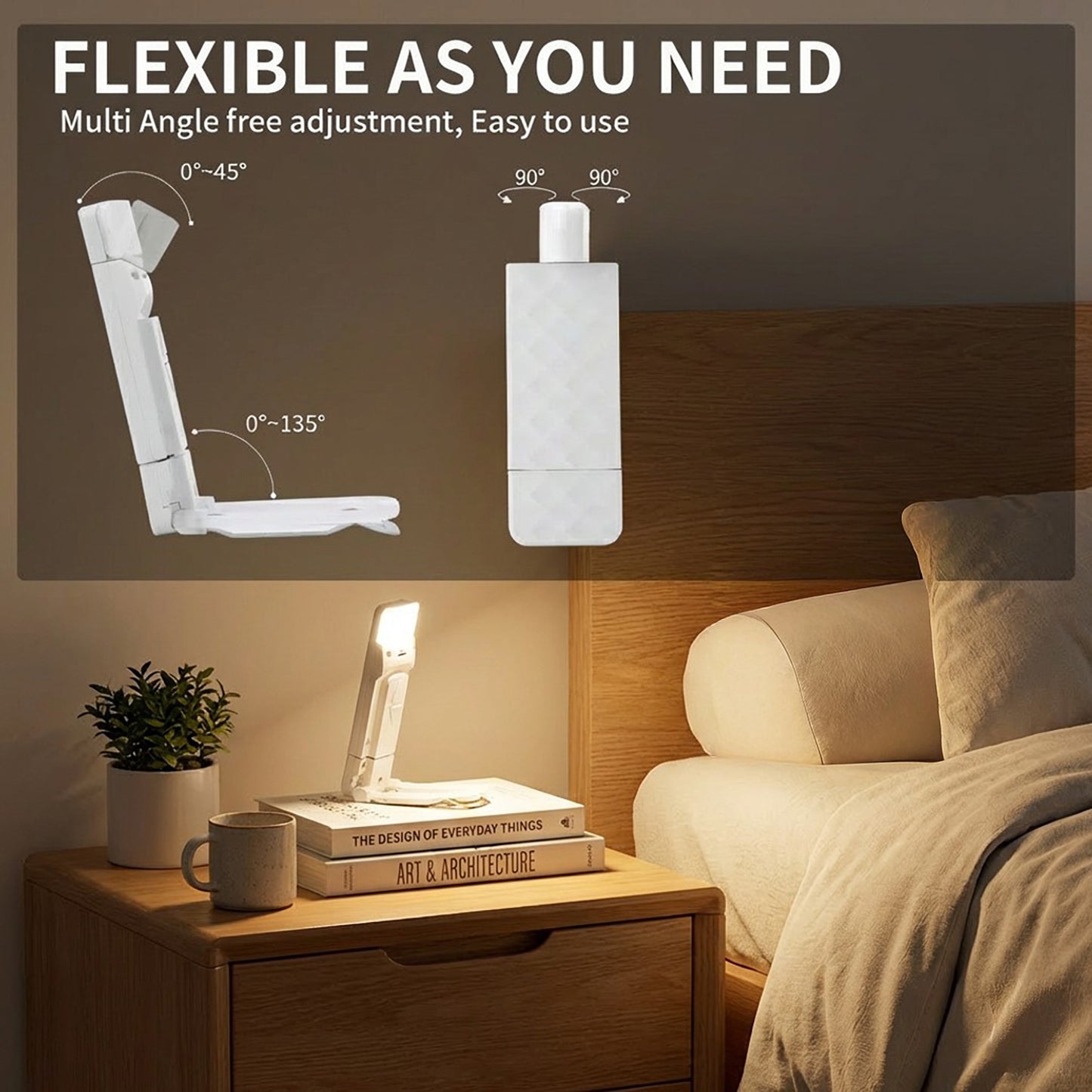 Foldable Clip LED Light with Adjustable Controls and Compact Design