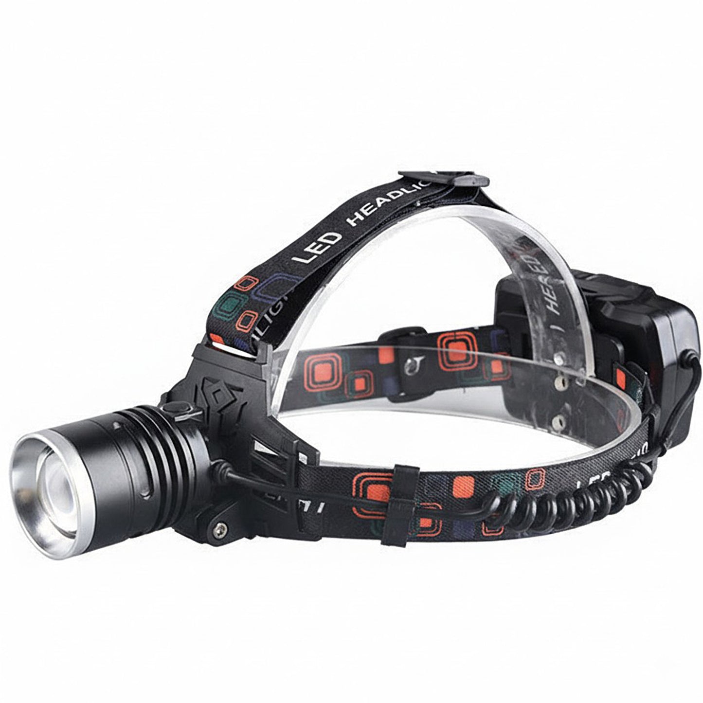 Adjustable LED Headlamp with Rechargeable Battery and Hands-Free Outdoor Lighting