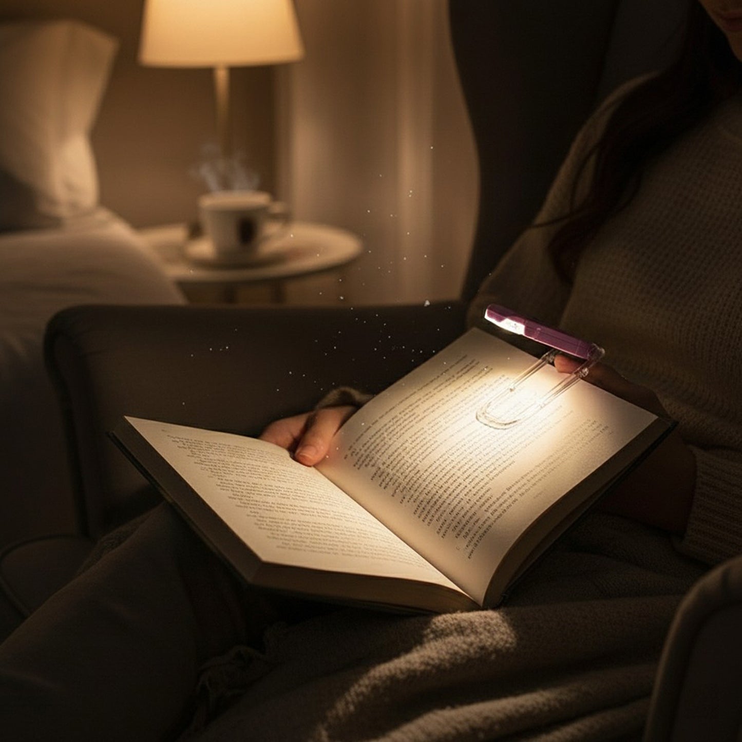 Clip-On Rechargeable LED Reading Light with Adjustable Angle and Compact Foldable Design