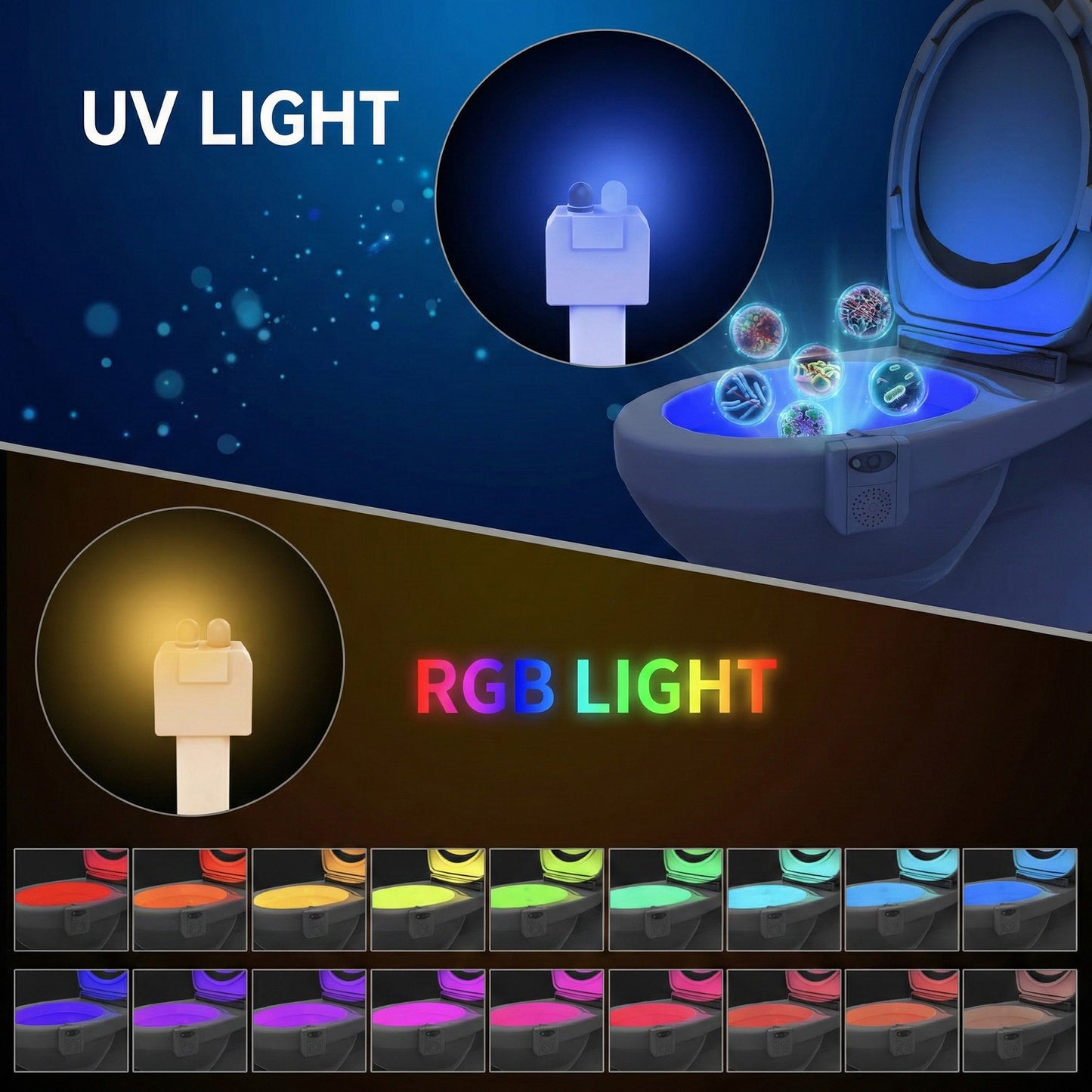 Motion Sensor Toilet Night Light with Automatic Illumination and Discreet Clip-On Design