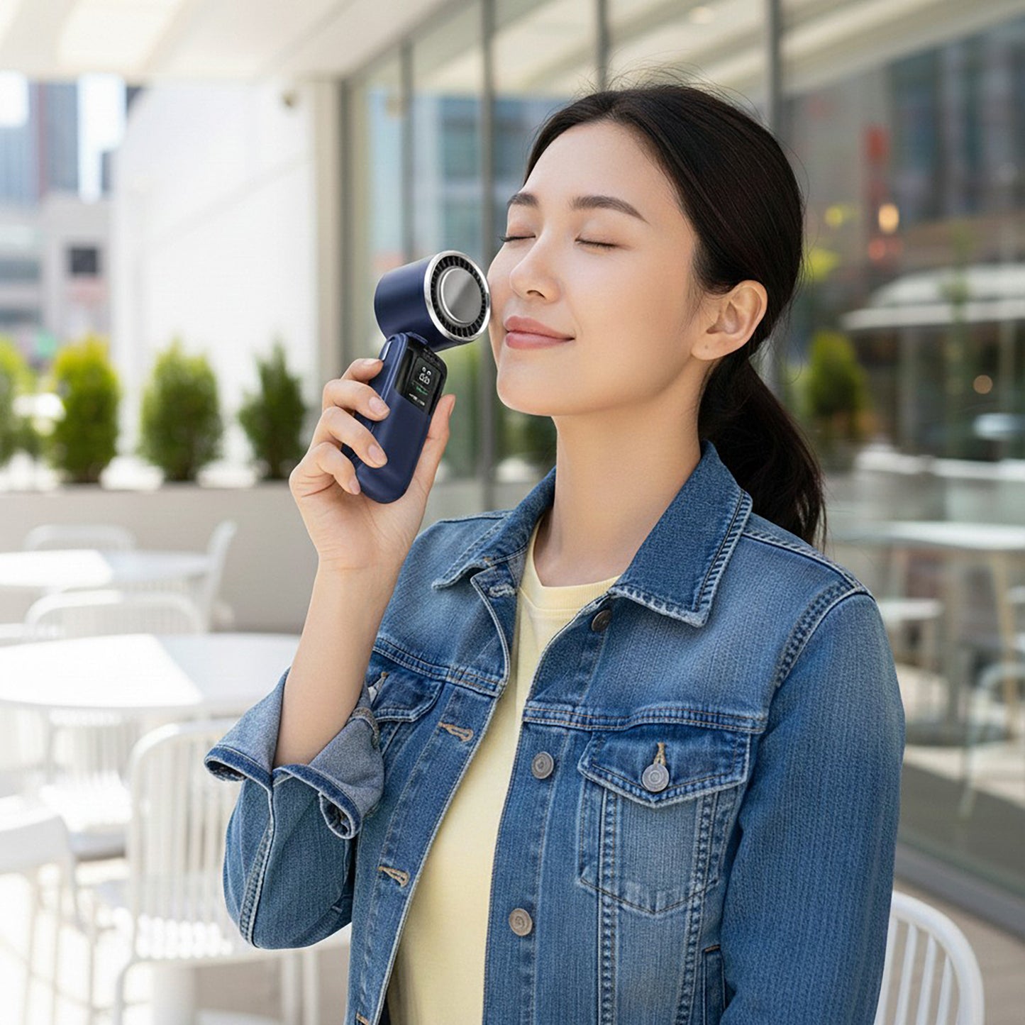 Handheld Turbo Fan with Digital Display and Adjustable Airflow Control