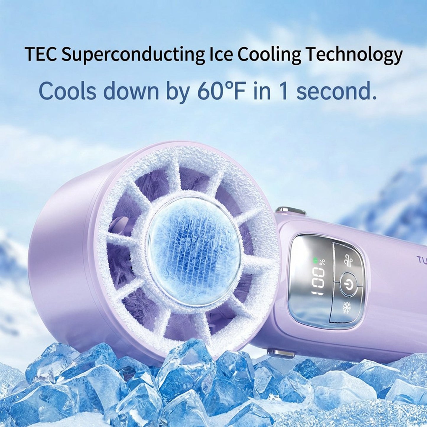 Handheld Turbo Fan with Foldable Head and Digital Display Controls