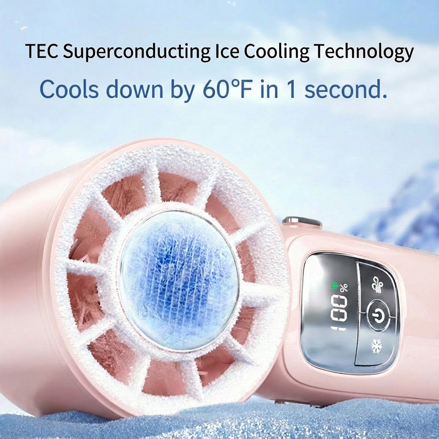 Handheld Turbo Fan with Foldable Head and Digital Display Controls