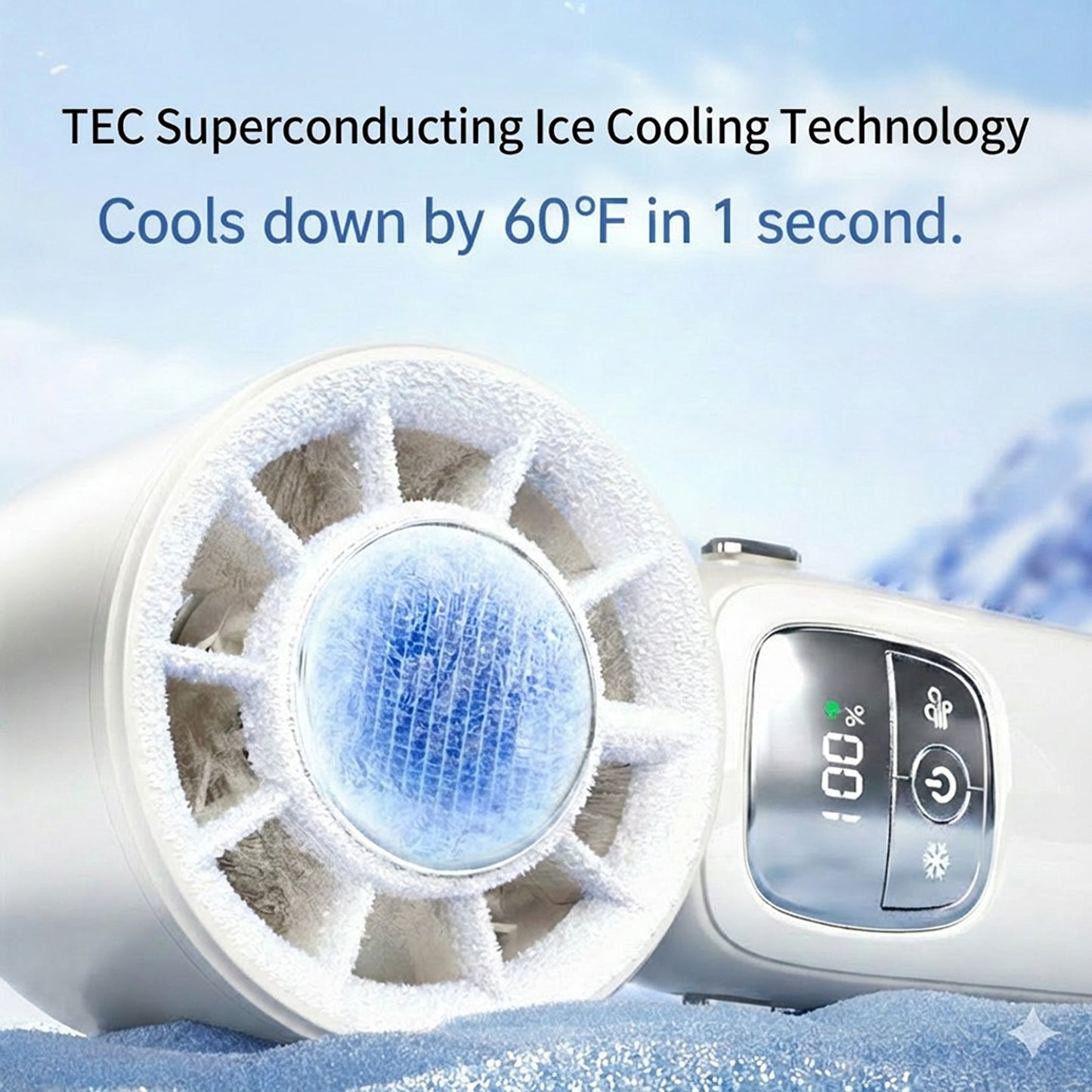 Handheld Turbo Fan with Foldable Head and Digital Display Controls