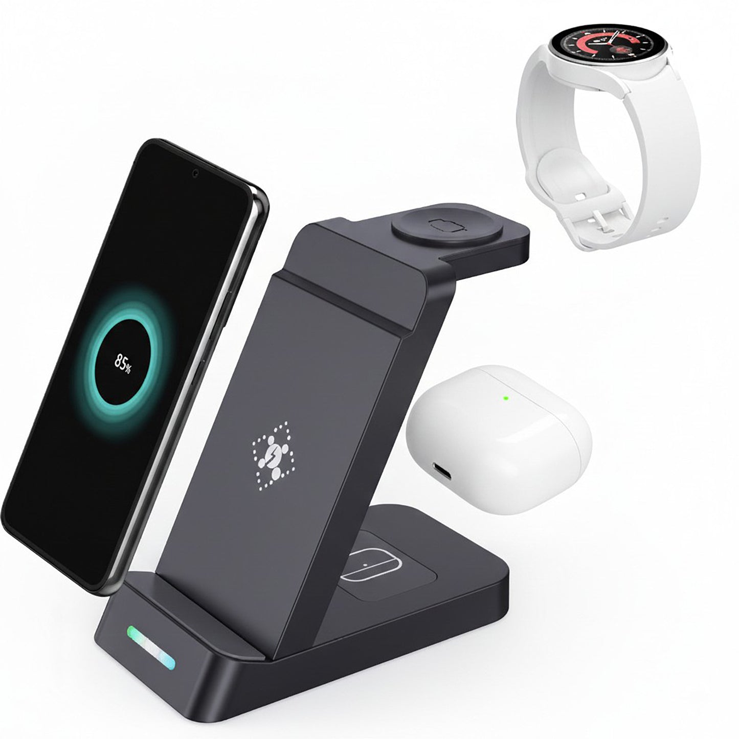 Wireless Charging Stand with Multi-Device Dock and LED Charging Indicator