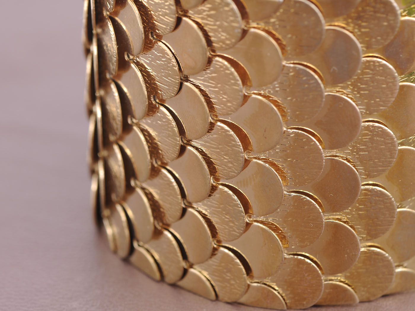 Egyptian Etched Textured Scales Scalloped Wrap Arm Cuff Bracelet