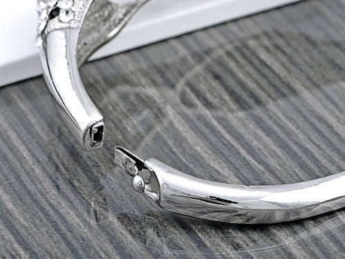 D Black Emerald Twin Lion Cuff Bracelet Bangle