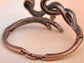 Copper Amethyst Twin Serpents Snake Bracelet Bangle