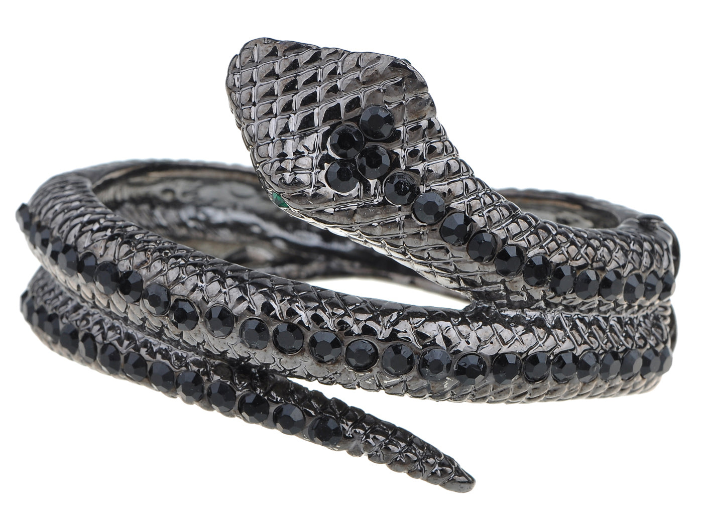 Gun Black Antique Snake Wrap Bangle Bracelet