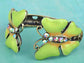 Antique Like Citrus Enamel Ab Twin Butterfly Bangle Bracelet