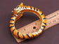 Orange Enamel Twin Tiger Cuff Bangle Bracelet