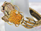 Antique Topaz Colored Japanese Koi Fish Bangle Bracelet