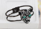 Gold Cheetah Leopard Face Head Cuff Bracelet
