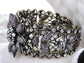 Smoke Black Gray Floral Vintage Inspire Cuff Bracelet Bangle