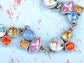 Matt Silver Multicolor Acry Trinket Charm Bracelet