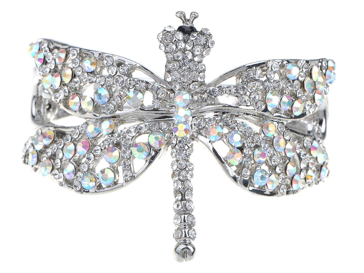 Dragonfly Heart Cutout Bangle Bracelet