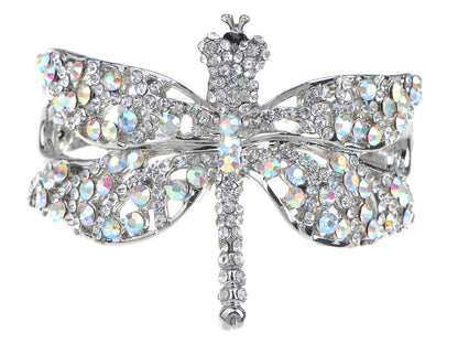 Dragonfly Heart Cutout Bangle Bracelet