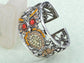 Topaz Mysterious Owl Red Eye Cuff Bangle