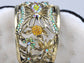 Multi Color Antique White Opal Peridot Topaz Butterfly Cuff