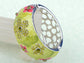 Pearly Pearlescent Pink Peridot Flower Bracelet Bangle