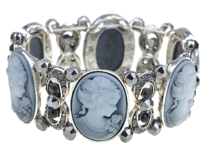 Antique Vintage Victorian Cameo Lady Maiden Bangle Bracelet