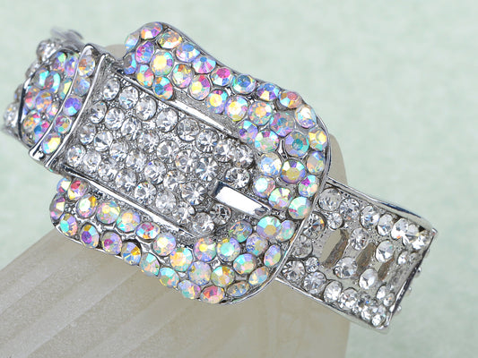 Iridescent Colored Belt Buckle Cuff Bracelet