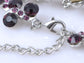 Silver Purple Flower Link Bracelet