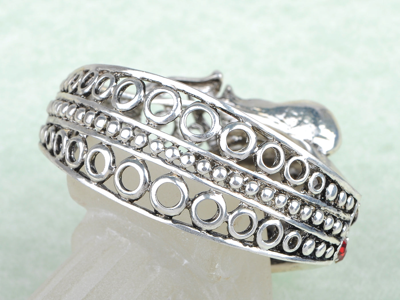 Multi Colored Colorful Elephant Filigree Bangle Bracelet Cuff