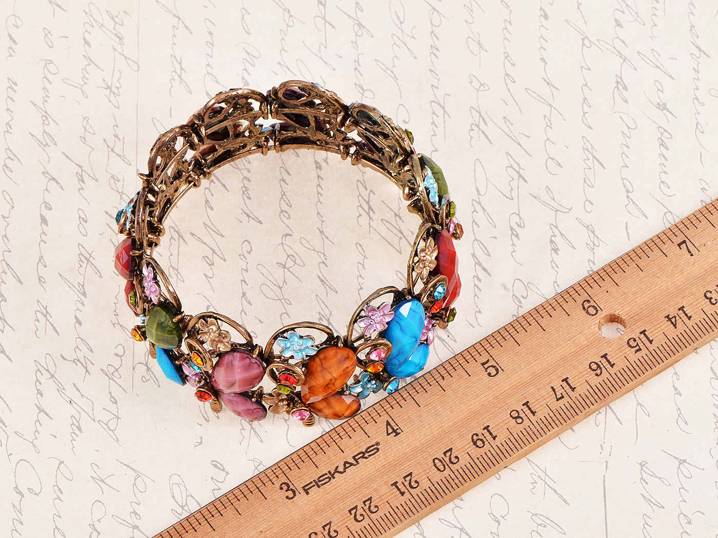 Fun Colorful Bead Butterfly Dragonfly Flower Garden Bracelet Bangle Cuff