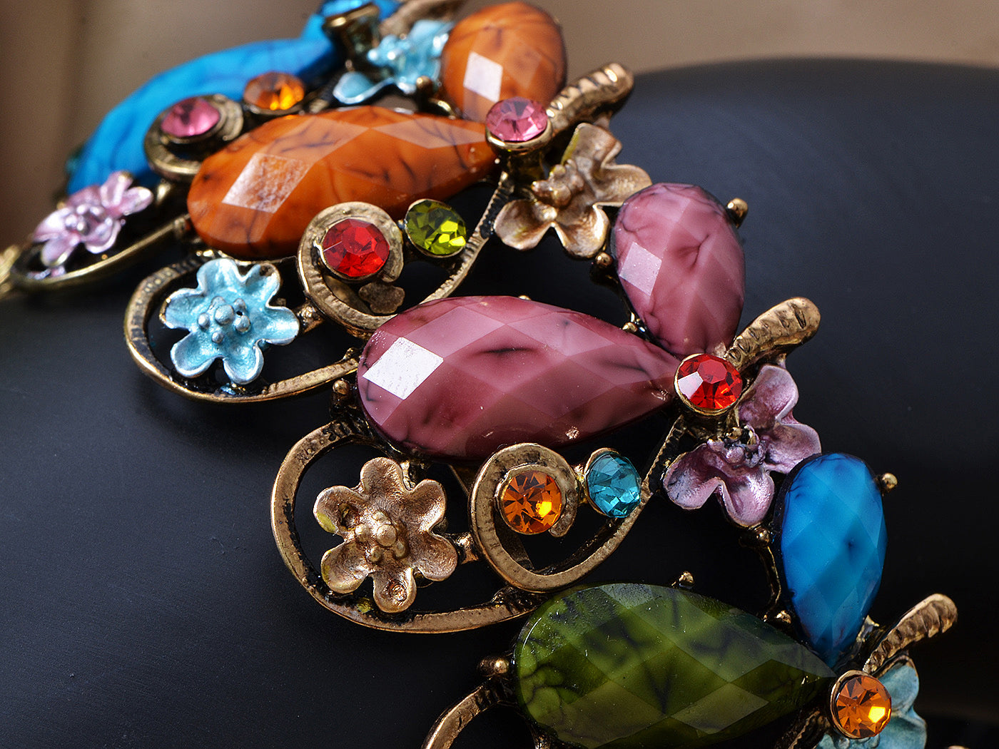 Fun Colorful Bead Butterfly Dragonfly Flower Garden Bracelet Bangle Cuff