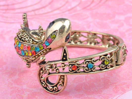 Multi Colored Lizard Gecko Salamander Bracelet Bangle Cuff