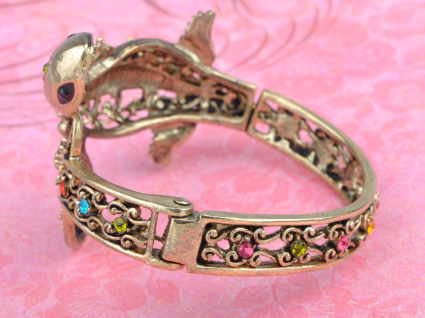 Multi Colored Lizard Gecko Salamander Bracelet Bangle Cuff