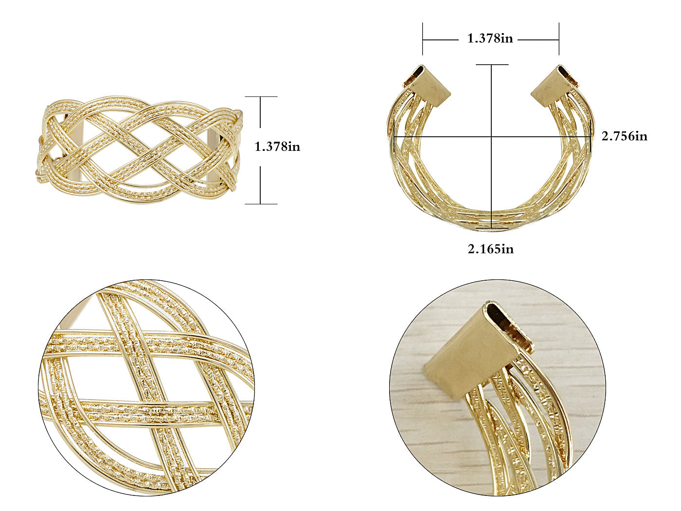 Braided Open Cuff Contemporary Bracelet