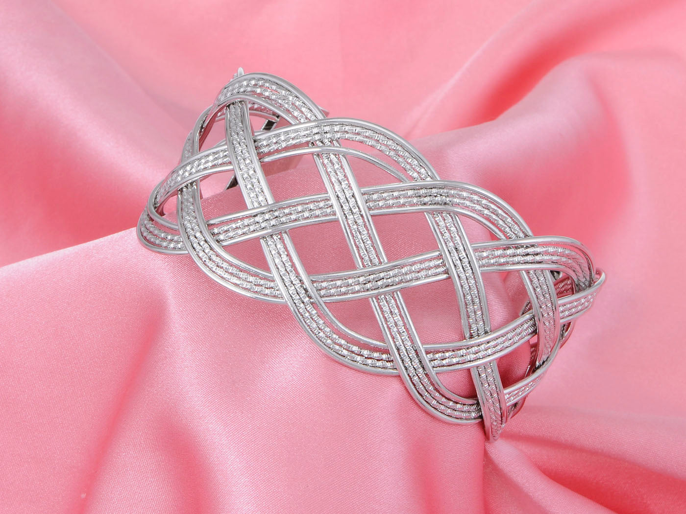 Braided Open Cuff Contemporary Bracelet