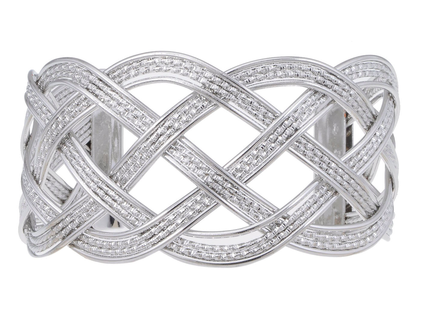 Braided Open Cuff Contemporary Bracelet