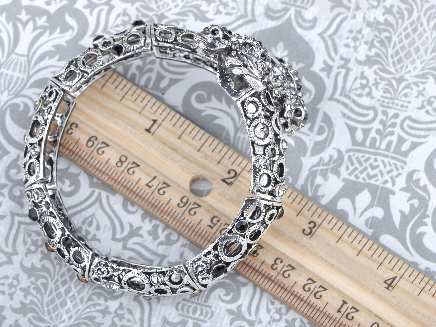 Jet Black Twin Frog Couple Bracelet Bangle Cuff