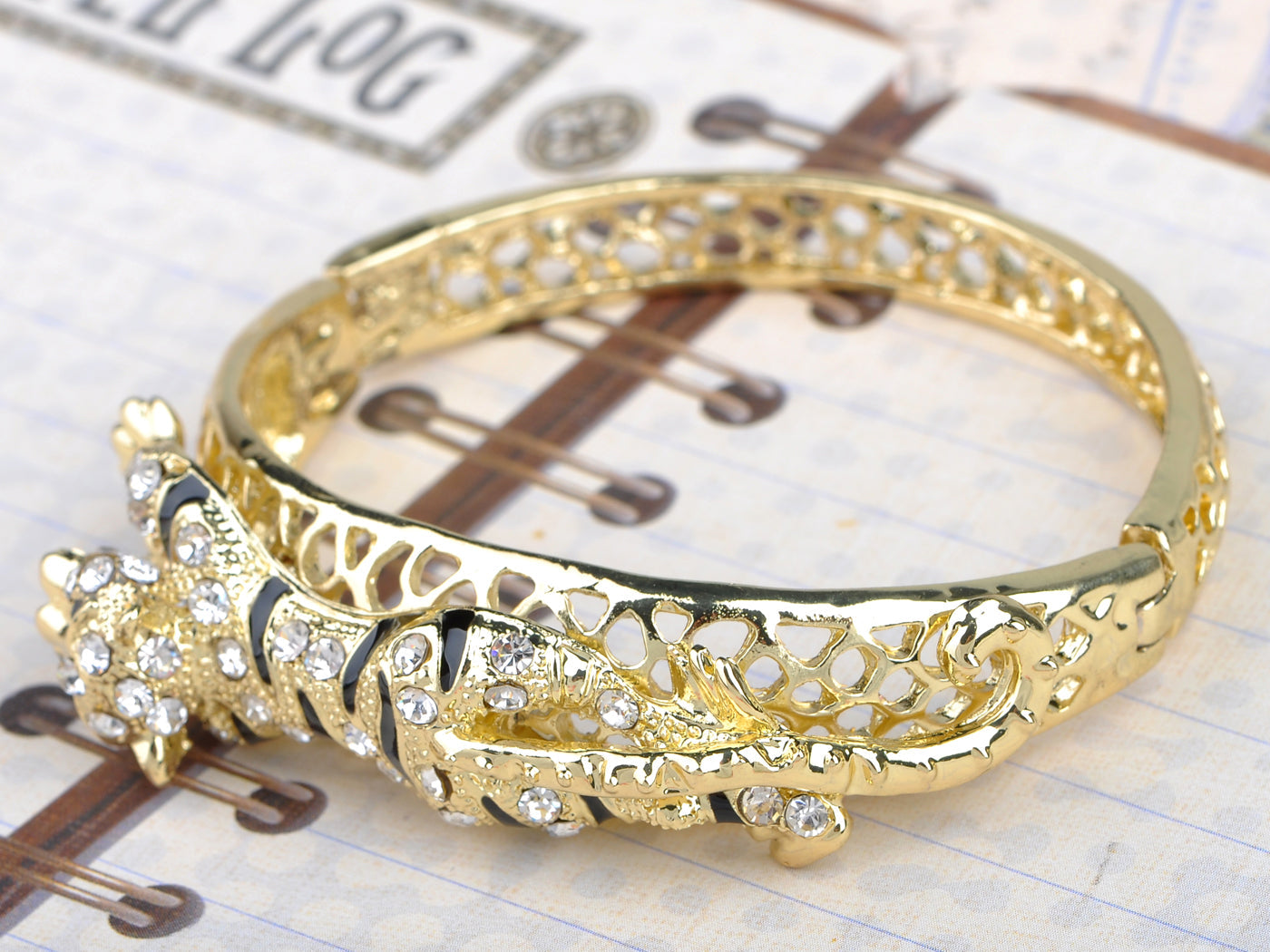 Prowling Fierce Striped Tiger Animal Bracelet Bangle Cuff