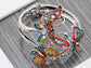 Antique Like Rainbow Butterfly Trio Bracelet Bangle Cuff