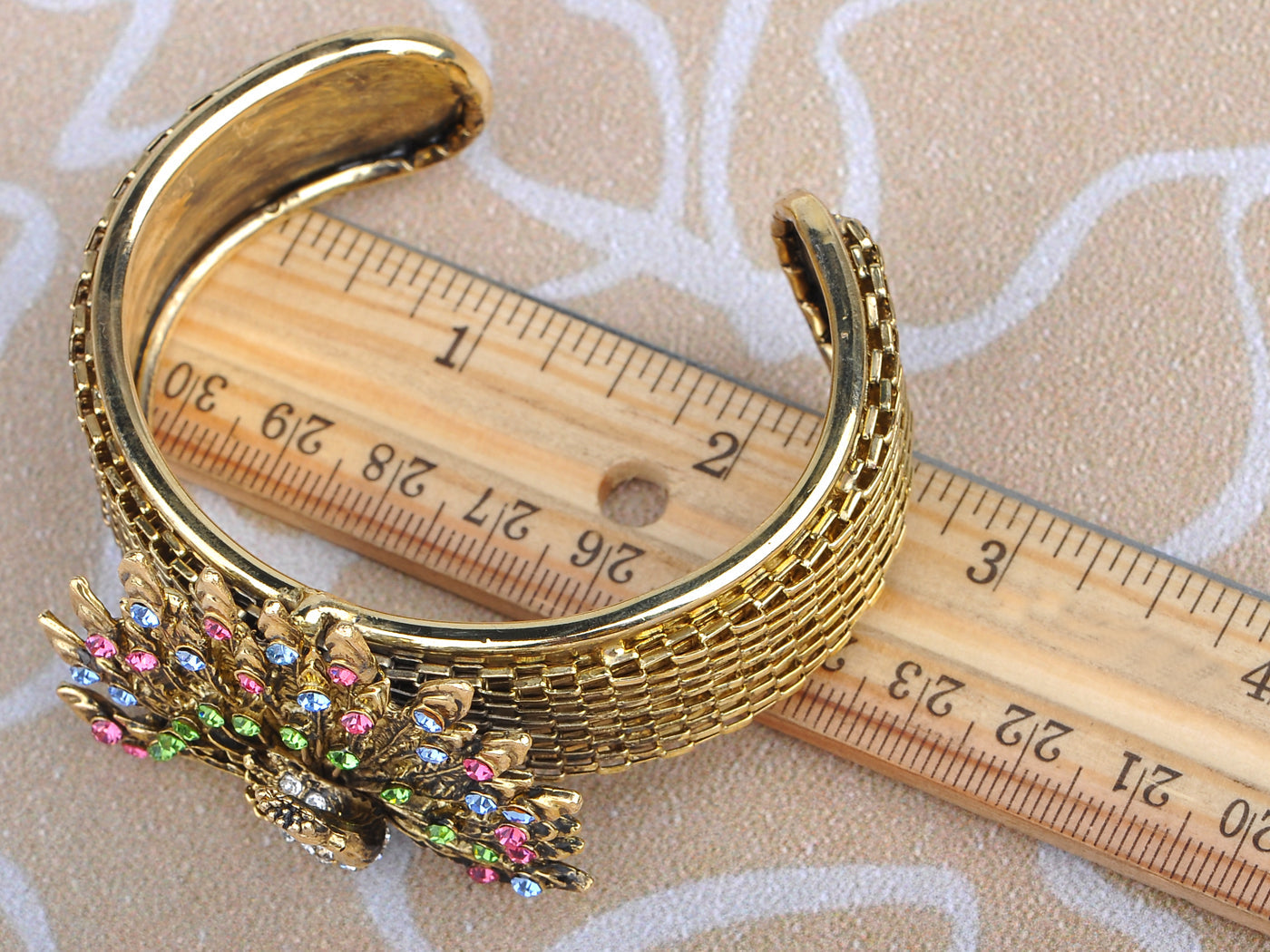 Exotic Multicolor Peacock Bird Bangle Bracelet Cuff