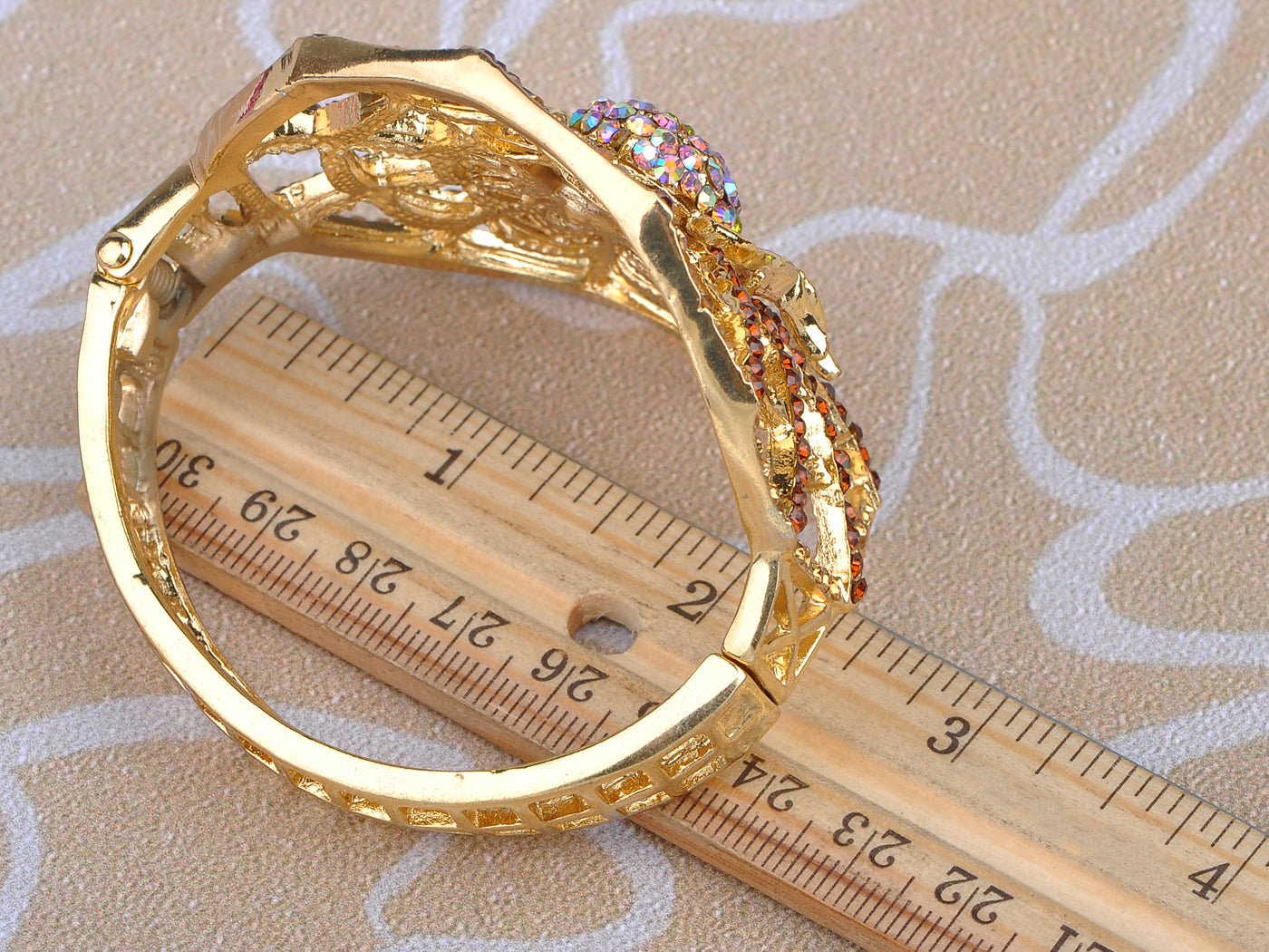 Creepy Halloween Topaz Aurora Spider Web Bracelet Bangle Cuff