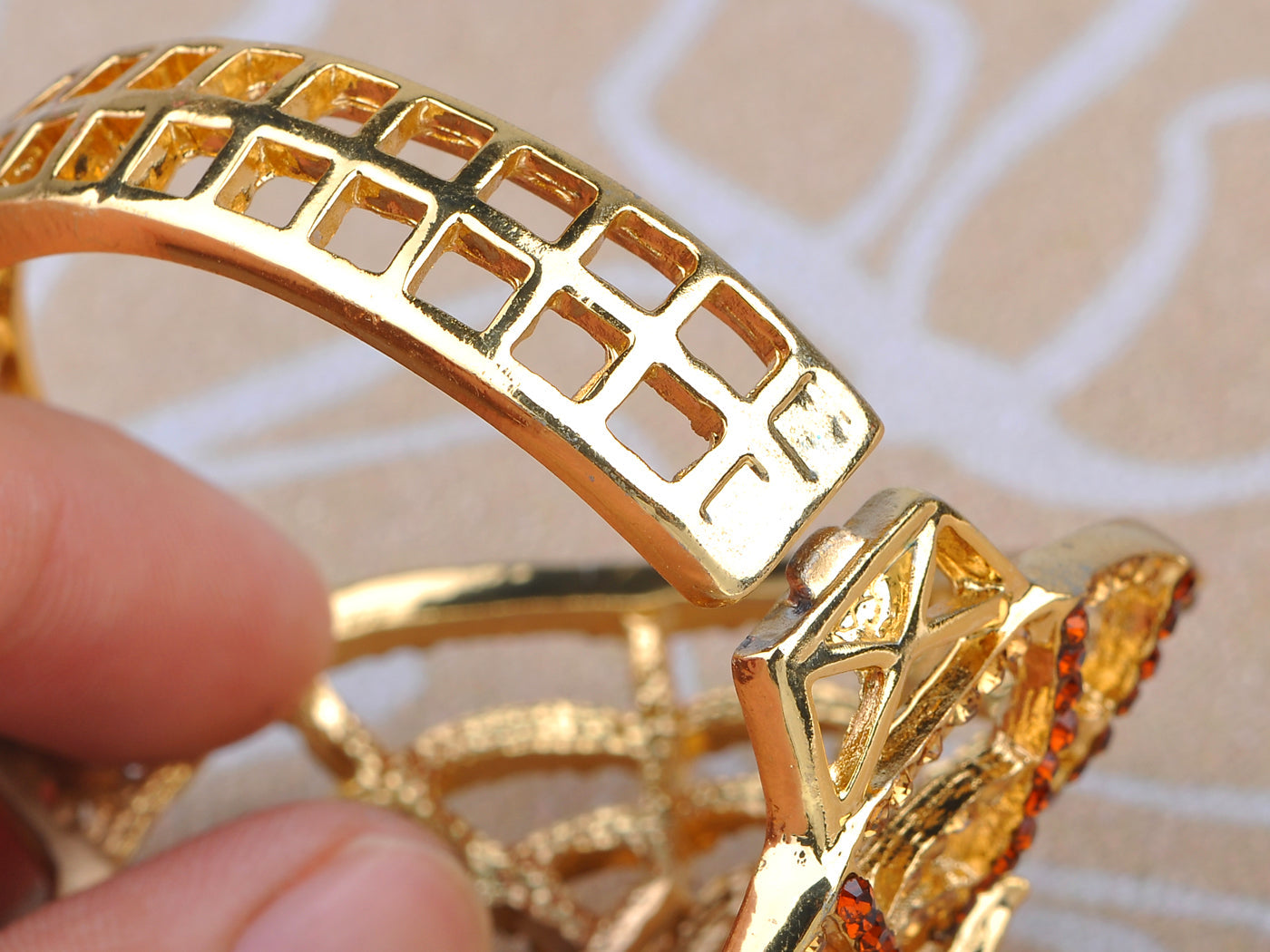 Creepy Halloween Topaz Aurora Spider Web Bracelet Bangle Cuff