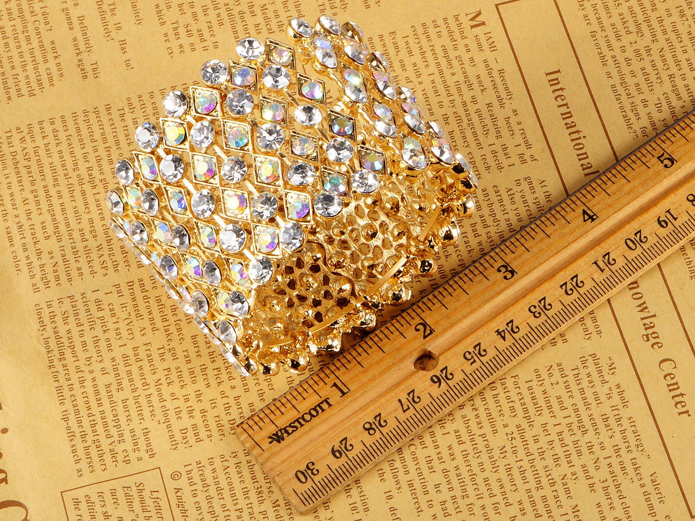 Iridescent Peridot Green Colored Cuff Wrap Bracelet